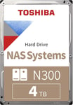 4Tb N300 Nas 3.5¿¿ Sata Internal Hard Drive. 24/7 Operation,Supports 1-8 Bay Systems,128Mb Cache,180Tb/Year Workload,3Yr Warranty (Hdwq140Uzsva).