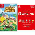 Animal Crossing : New Horizons (Nintendo Switch) + Nintendo Switch Online - Abonnement 12 Mois | Code de téléchargement