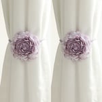 Flower Shape Curtain Holders Buckle Clip Thin Sheer Window Draperies Decor