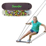 Swurfer TreeSkate Skateboard Swing, Outdoor Stand Up Surf Swing, Holds Up To 200 lbs, Ages 6 and Up, Adjustable Handles, Grip Tape, Kids Outdoor Play Equipment for Children and Adults (Undawadda)