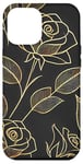 Coque pour iPhone 12 Pro Max Rose florale botanique, style minimaliste