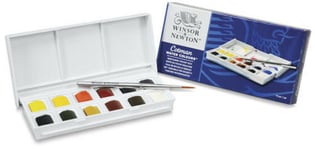 Winsor & Newton Cotman Watercolour Paint Sketchers Pocket Box Set 12 Half Pans