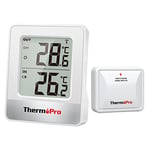 ThermoPro TP200C Station Meteo Interieur Exterieur Sans Fil, Thermometre Connecté avec Capteur de Température la Distance de Réception 150m, pour Terrasse, Jardin, Cave, LCD