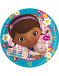 8 stk Papptallrikar 23 cm - Doc McStuffins