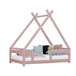 Lit cabane enfant TAHUKA 90 x 160 rose pastel