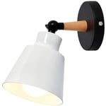 Norcks - Applique Murale Moderne En Bois Lampe Murale Rétro Applique Murale Minimaliste Pour Chambre à Coucher, Chevet, Bureau, Couloir E27 Blanc