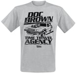 Back To The Future Doc Brown Time Travel Agency T-Shirt mottled grey