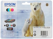 Epson 26 Polar Bear Genuine Multipack, 4-colours Claria Premium Ink  (US IMPORT)