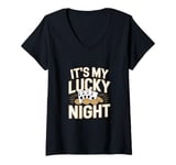 Womens It's my Lucky Night - Casino Poker V-Neck T-Shirt