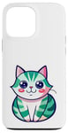 Coque pour iPhone 13 Pro Max Joli chat japonais, t-shirt japonais, chat manga