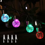 YihuiKo Outdoor Hanging Solar Lights, 4pack Crackle Globe Lights for Garden, Outdoor Globe Lights for Waterproof Tree Hanging with Handle for Garden Balcony Patio Path Party Decoration