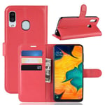 Galaxy A20/A30      Pu Wallet Case    [Red]