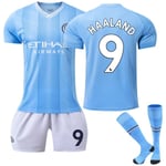 23/24 Man City Home kit Pojkar Barn Fotboll T-shirt Kit Fotboll Träningsdräkter Man City 23/24 Home Kit #9 #24 (8-9 Years)