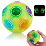 1 x Magnetic Balls Fidget Toy Magic Rainbow Ball Puzzle Ball Fidget Toy Puzzle Ball Cube Stress Reliever Luminous Magic Ball Fidget Toys for Boys Girls Children Teens Kindergarten Toy