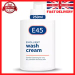 E45 Cream Body Wash 250 ml - Dermatological Emollient - Soap WHITE