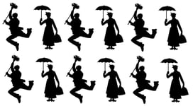 12x Bert And Mary Poppins Wine Glass Bottle Wall Stickers Decal Vinyl Art etc: 