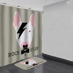 Rock Star Style Waterproof Bathroom Shower Curtain Mat Non-slip 180*200