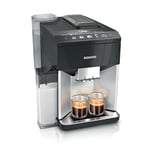 Siemens Machine à café EQ500 intégrale TQ513D01, nombreuses spécialités de café, mousseur à lait, réservoir à lait intégré, nettoyage automatique à la vapeur, 1500 W, argenté/noir laqué