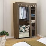 Hofuton Armoire en Tissu Non-tissé Armoire Vêtements Rangement Organisateur Penderie de Vêtement Pliable Marron