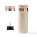 BENFUCHEN Cafetière à piston pour le voyage Cafetière et théière à double paroi en acier inoxydable isolée sous vide, presse à café portable et durable pour le voyage, 12 onces