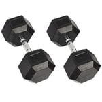 2x 10kg Hex Dumbbell Set Ergo Weight Home Gym Tricep Workout Fitness Training