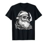 Smoking Santa Claus Smoker Rebel Dark Christmas T-Shirt