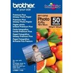 Brother BP71GP50 Premium Plus fotopapper, 10 x 15 cm, 50 ark