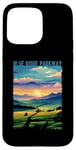 Coque pour iPhone 15 Pro Max Blue Ridge Parkway USA Mountain Valley Design vieilli