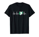 Nigerian Flag White Heart Line Nigeria T-Shirt