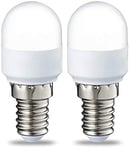 Amazon Basics Lot de 2 ampoules LED pour réfrigérateur T25 Culot E14 1.7 W (équivalent 15 W) Blanc chaud Intensité non variable