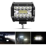 4 st 60W LED-spotlight Arbetsbelysning LED-ramp Strålkastare 10800LM, Vattentät IP67, Dimljus för Bil Offroad Traktor Lastbil SUV ATV Båt 12V 24V Dagsljus