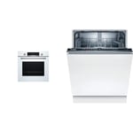 Bosch Four encastrable Série 4-60 x 60 cm - HBA553BV0 - Four multi-fonctions à air chaud 3D & SMV2ITX18E - Série 2 - Lave-vaisselle encastrable - 60cm - Home Connect - 12 couverts