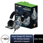 Vybe Headset Camo Design for PS 4/5, Xbox X/One & PC Gaming with AUX-in Support