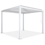 Sweeek - Pergola bioclimatique blanche. aluminium et acier. 3x3m. lames orientables