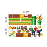 Två delar 30×90 cm Super Mario-klistermärken Dekorativa väggdekaler för barnrum