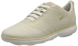 Geox Femme D Nebula E Sneakers, Off White/Beige, 35 EU