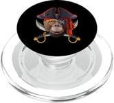 Costume de chimpanzé pirate Jolly Roger pour Halloween PopSockets PopGrip pour MagSafe