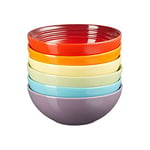 Le Creuset Set de 6 Bols à Céréales en grès, 650 ml, Arc-en-ciel, 79286168359006, Rainbow