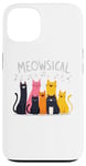 Coque pour iPhone 13 Meowsical Cat Daddy Mommy Cheshire Race Chat Musique