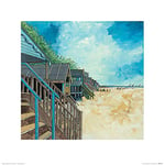 The Art Group Stuart Roy (Summer Beach Huts I) -Art Print 40 x 40cm, Paper, Multicoloured, 40 x 40 x 1.3 cm