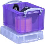 Really Useful 3 Litre Plastic Storage Box – Transparent Purple, Durable Conta...