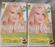 2 X Garnier Nutrisse Creme 10A Natural Extra Light Hair Dye