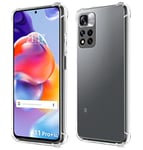 Tumundosmartphone Transparent Anti-Shock Silicone Case for Xiaomi Redmi Note 11 Pro+ Plus 5G