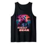 Rizzly Bear Synthwave Retrowave Aesthetic 80s Vibes Tank Top