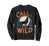 Call of the Wild Howling Wolf Under Full Moon Sweatshirt