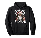 Xmas Music Rockstar Santa Claus Is A Rock Star 2024 2025 Pullover Hoodie