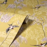 Arthouse Japanese Oriental Garden Wallpaper Blossoms Birds Floral Ochre 908002