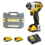 DEWALT DCF801D2-QW Battery Impact Wrench Set 12V 2x 2.0Ah Battery Charger T-Stak