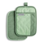 KitchenAid Beacon Two-Tone Pot Holder 2-Pack Set, 7"x10", Pistachio/Graphite Green