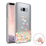 Evetane Coque Compatible avec Samsung Galaxy S8 Plus 360 intégrale Coque Avant arrière Resistant Fine Protection Solide Housse Etui Transparente Coeurs Pastels Motif Tendance